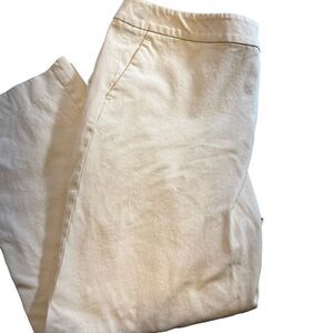 ANN TAYLOR FACTORY BEIGE CURVY TAN‎ CROPPED TROUSERS - SIZE 16